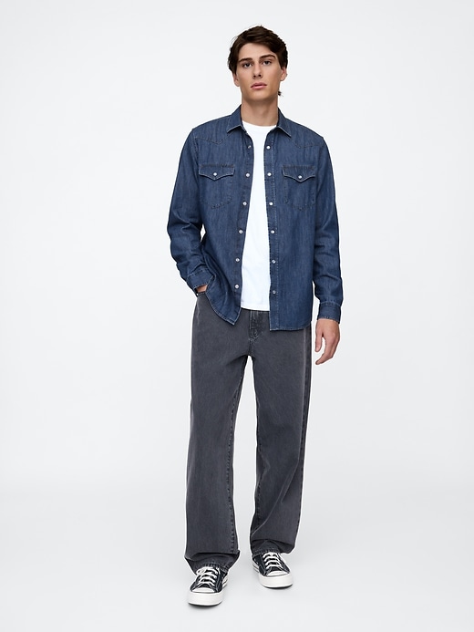 Image number 3 showing, Denim Western Shirt