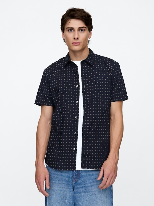 Image number 1 showing, Stretch Poplin Shirt in Standard Fit