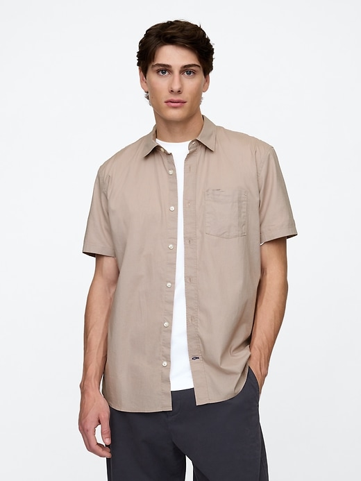 Image number 1 showing, Stretch Poplin Shirt in Standard Fit