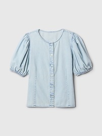 Denim Puff Sleeve Top