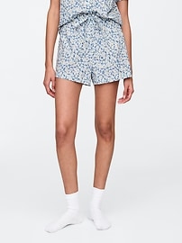 Print Poplin PJ Shorts