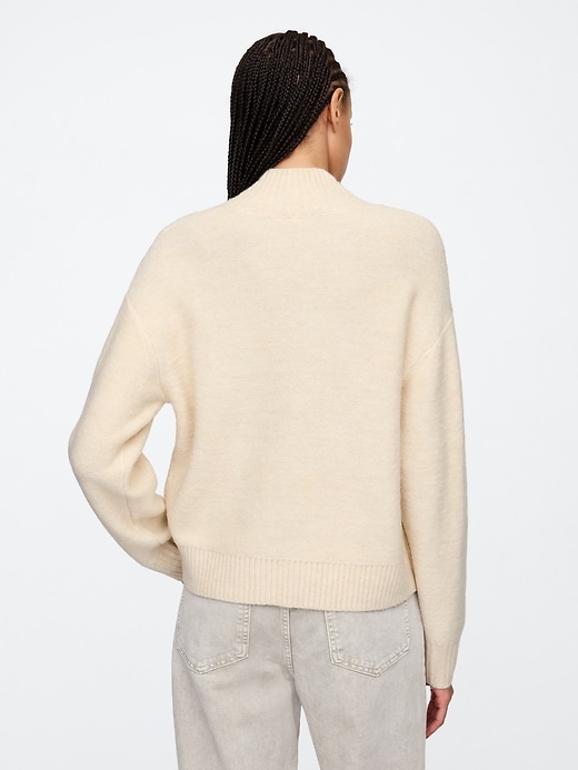Image number 2 showing, Oversized Cable-Knit Mockneck Sweater
