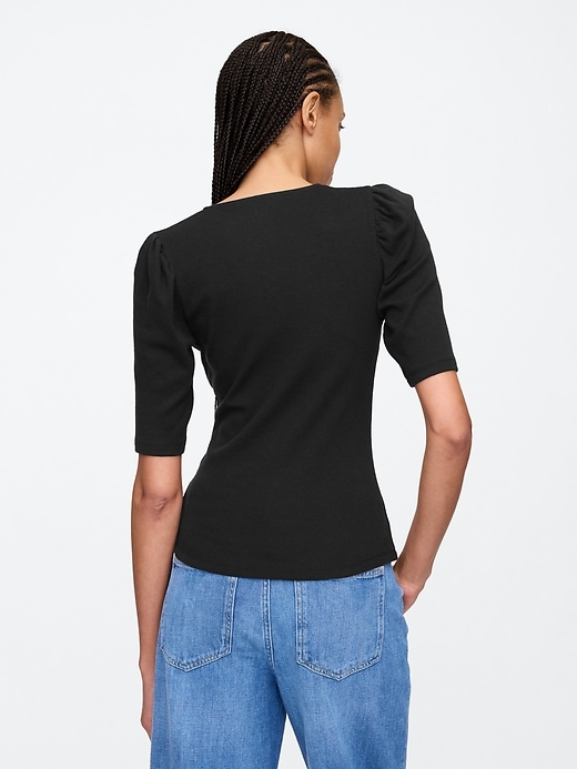 Image number 2 showing, Favorite Puff Sleeve V-Neck T-Shirt