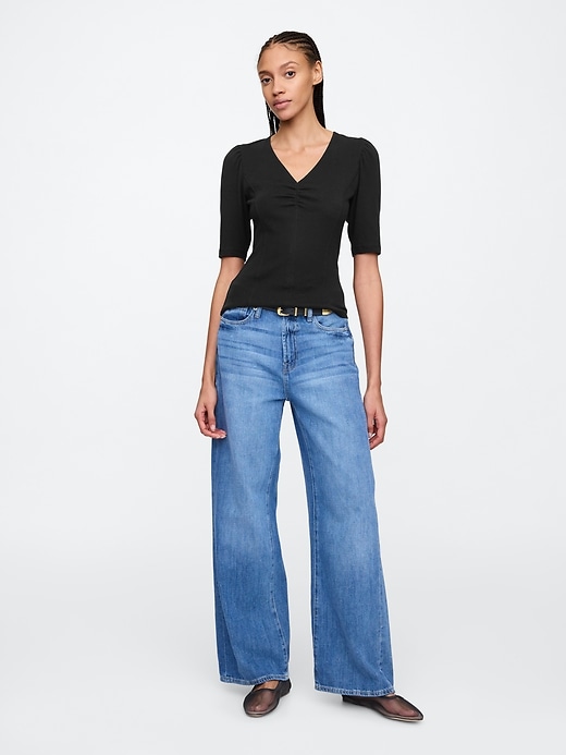 Image number 3 showing, Favorite Puff Sleeve V-Neck T-Shirt