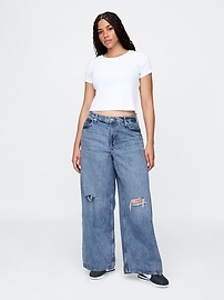 Mid Rise Drapey Soft Baggy Jeans