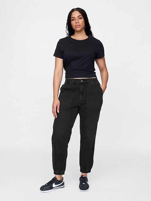 Image number 5 showing, High Rise Denim Utility Joggers