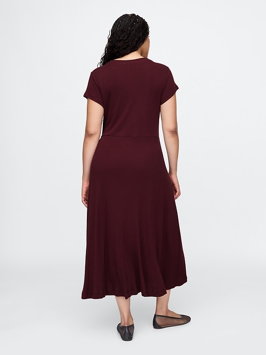 Image number 5 showing, Ribbed V-Neck Midi Dress
