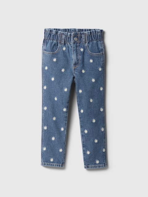 babyGap Embroidered Paperbag Mom Jeans