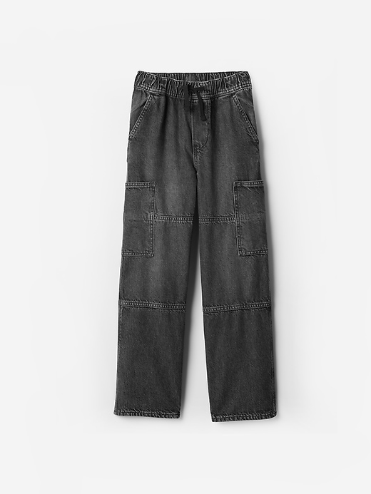 Image number 1 showing, Kids Baggy Cargo Pull-On Jeans