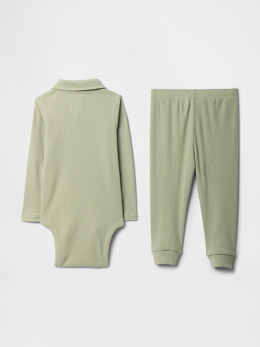 Image number 2 showing, Baby Ribbed Polo Two-Piece Outfit Set