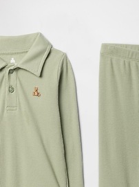 Baby Ribbed Polo Two-Piece Outfit Set