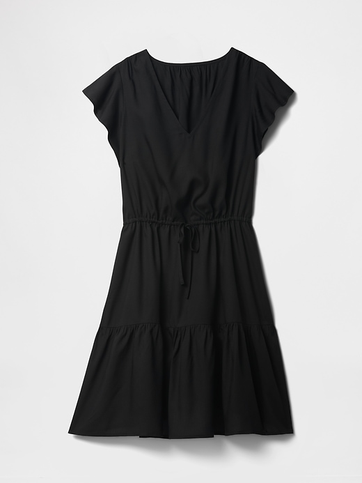 Image number 6 showing, Flutter Sleeve Tie-Waist Mini Dress