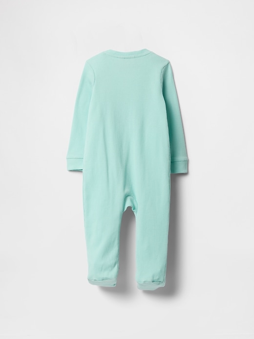 Image number 2 showing, Baby Ribbed Two-Way Zip One-Piece