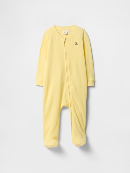 Image number 1 showing, Baby Ribbed Two-Way Zip One-Piece