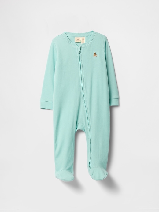 Image number 1 showing, Baby Ribbed Two-Way Zip One-Piece