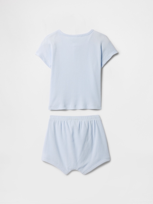 Image number 2 showing, Baby Ribbed Henley Two-Piece Outfit Set