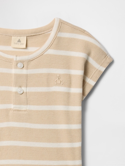 Image number 3 showing, Baby Ribbed Henley Two-Piece Outfit Set