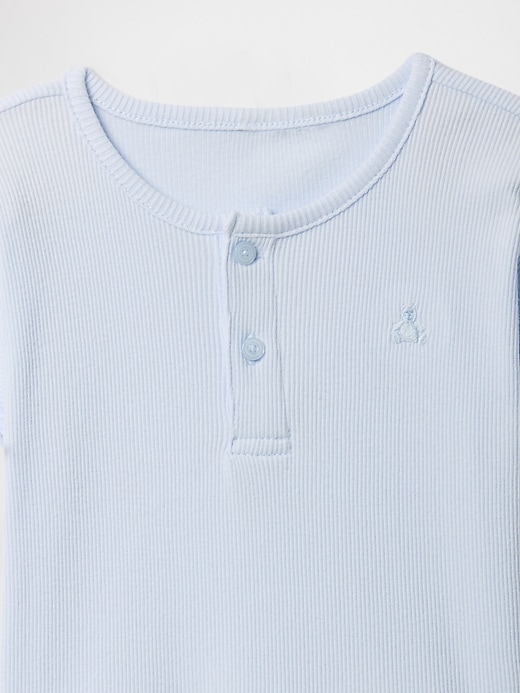 Image number 3 showing, Baby Ribbed Henley Two-Piece Outfit Set