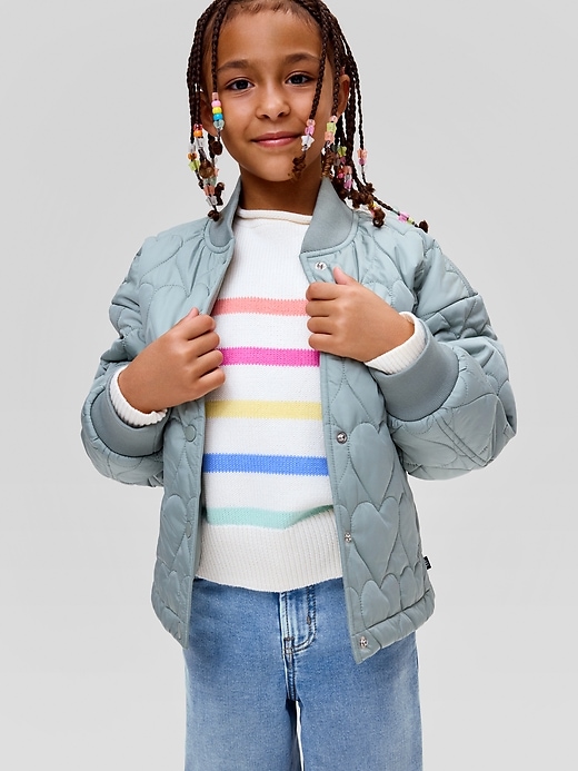 Image number 2 showing, Kids Heart Quilted Jacket