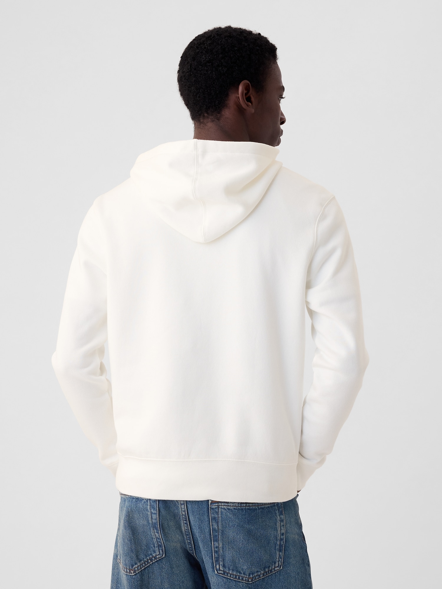 Gap Factory Relaxed Gap Logo Zip Hoodie In White