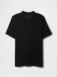 Textured Polo Sweater