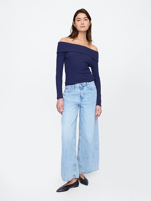 Image number 3 showing, Ribbed Foldover Top