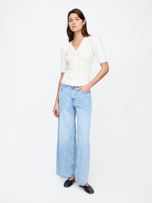 Image number 3 showing, Favorite Puff Sleeve V-Neck T-Shirt