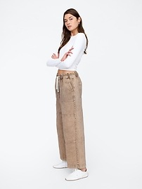 High Rise Pull-On Wide-Leg Jeans
