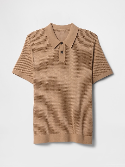 Image number 5 showing, Crochet Polo Shirt