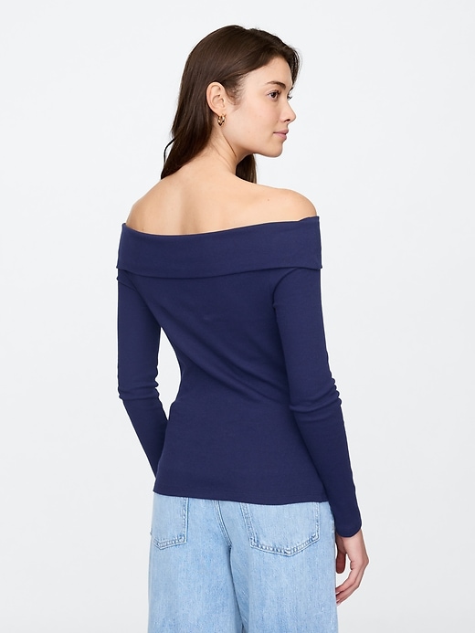 Image number 2 showing, Ribbed Foldover Top