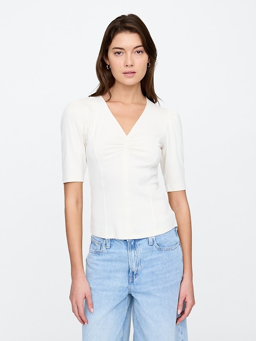 Image number 1 showing, Favorite Puff Sleeve V-Neck T-Shirt