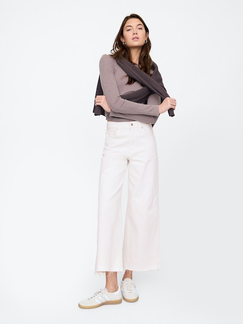 High Rise Wide-Leg Crop Jeans