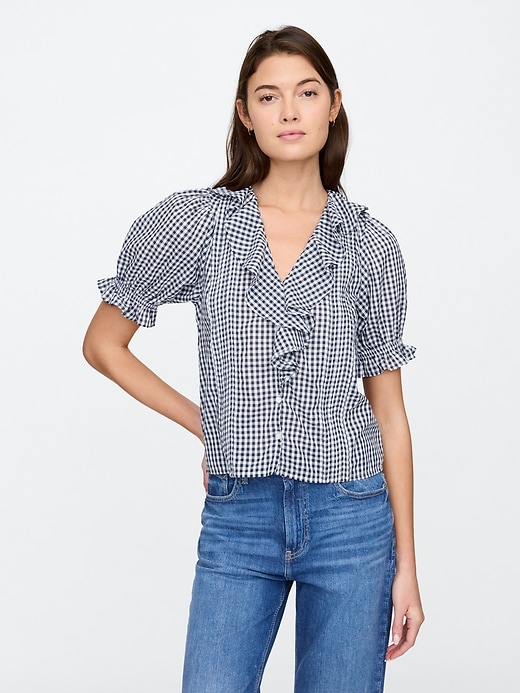 Relaxed Voile Ruffle Top | Gap Factory