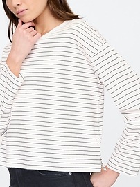 Oversized Stripe Crewneck T-Shirt