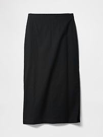 Linen-Blend Maxi Slip Skirt