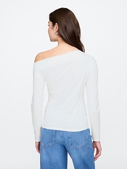 Stretch Jersey One-Shoulder Top | Gap Factory Stretch Jersey One-Shoulder Top | Gap Factory