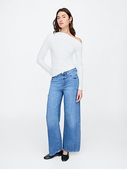 Stretch Jersey One-Shoulder Top | Gap Factory