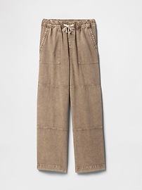 High Rise Wide-Leg Utility Pull-On Jeans