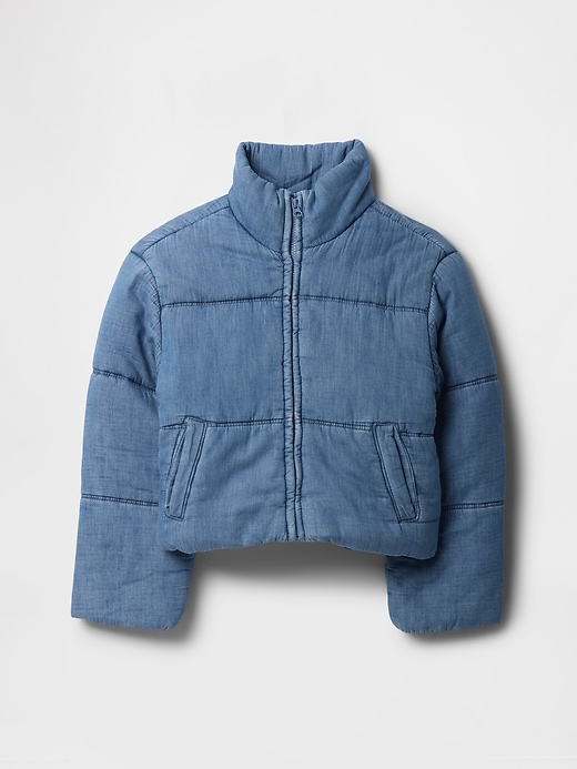 Image number 1 showing, Kids Relaxed Denim Puffer Jacket