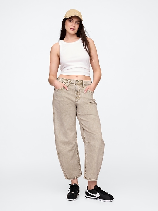 Image number 5 showing, High Rise Barrel Jeans