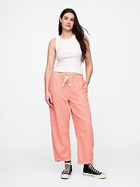 Mid Rise SuperSoft Pull-On Barrel Jeans
