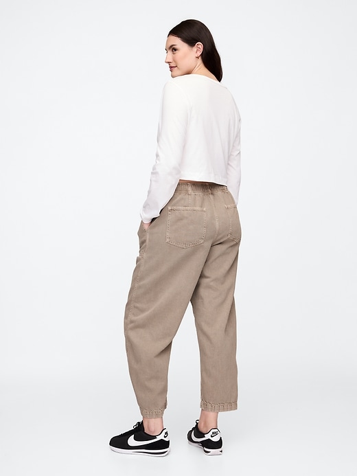 Image number 6 showing, Mid Rise SuperSoft Pull-On Barrel Jeans