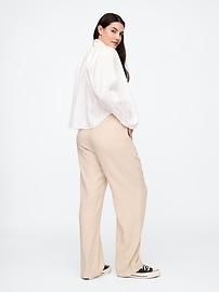 Mid Rise Easy Linen-Blend Pants