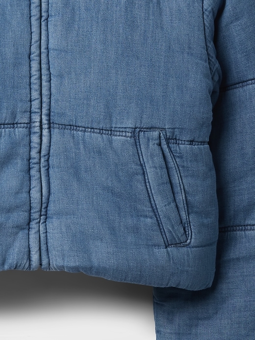 Image number 3 showing, Kids Relaxed Denim Puffer Jacket