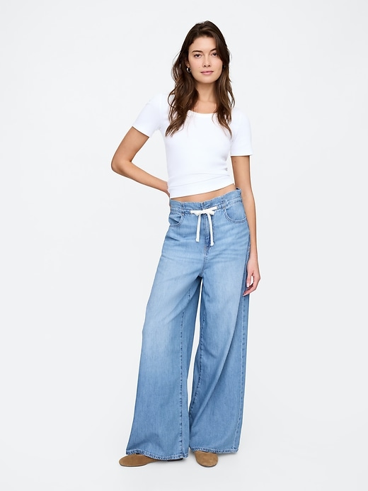 Image number 1 showing, High Rise SuperLight Pull-On Baggy Jeans
