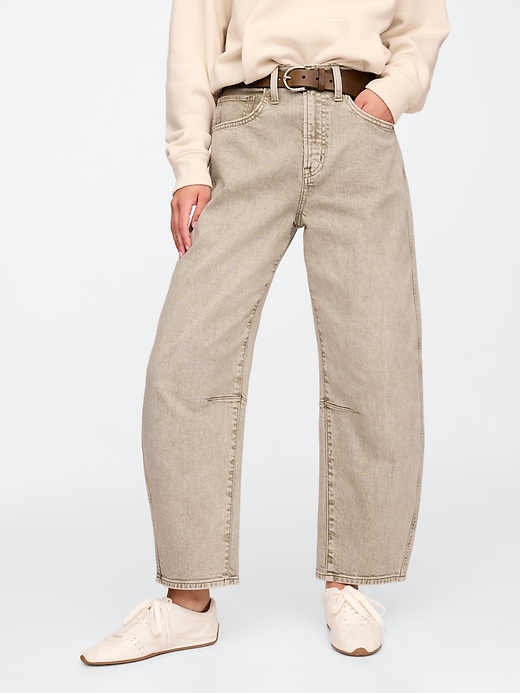 Image number 2 showing, High Rise Barrel Jeans