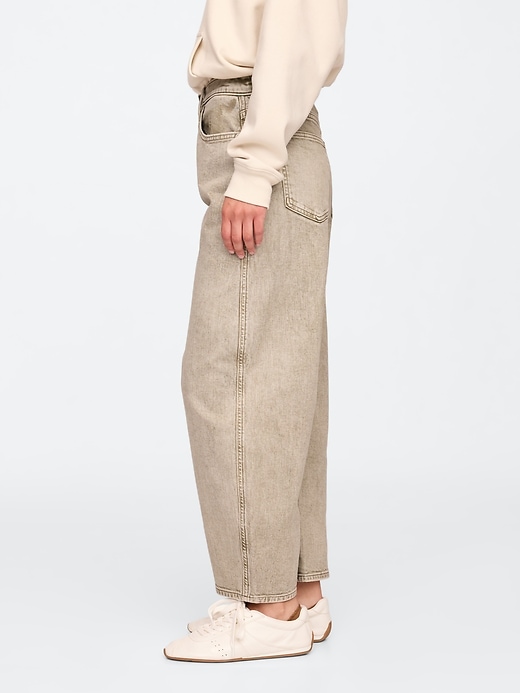 Image number 3 showing, High Rise Barrel Jeans