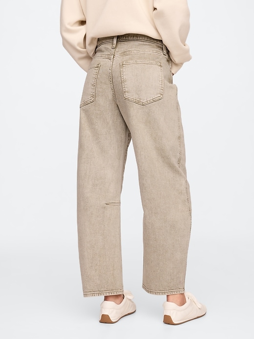 Image number 4 showing, High Rise Barrel Jeans