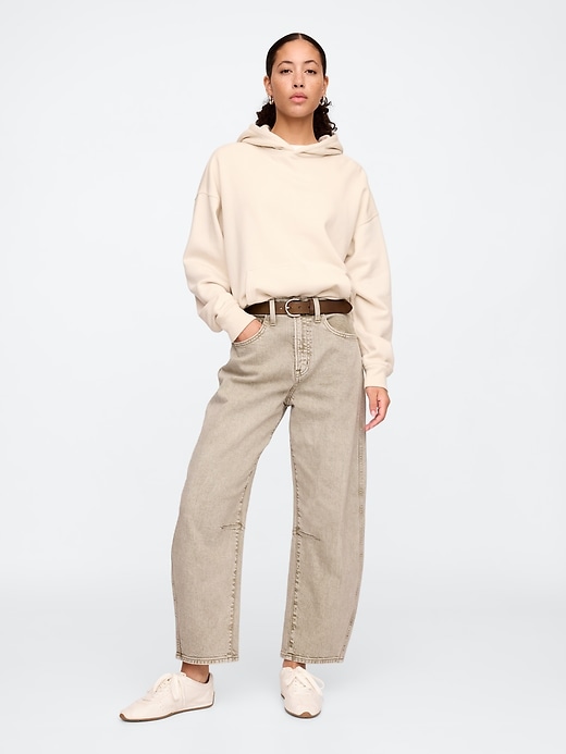 Image number 1 showing, High Rise Barrel Jeans