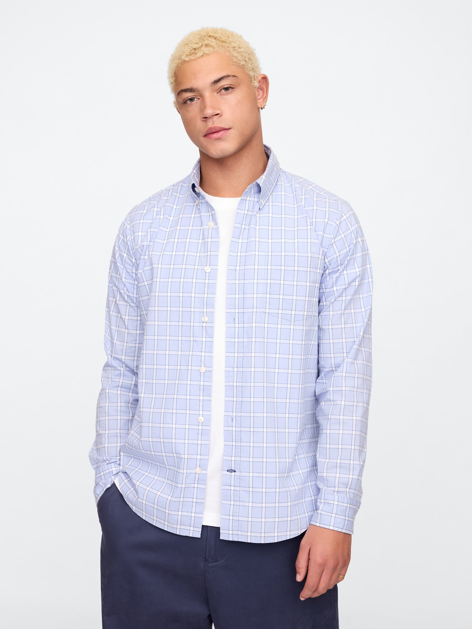Stretch Poplin Shirt in Standard Fit